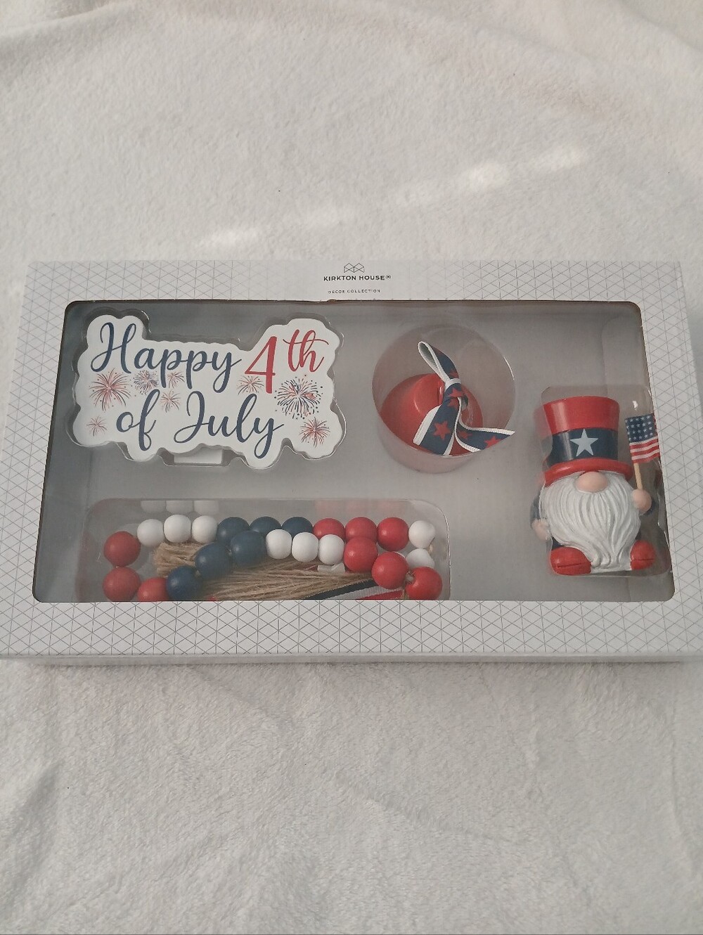 Kirkton House Americana Tray Objects 4th Of July, Independence Day. Tiered Tray